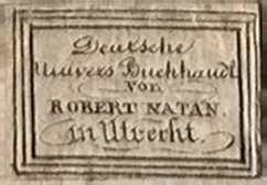 Sluitzegel Deutsche Universal Buchhandlung – Robert Natan, Utrecht