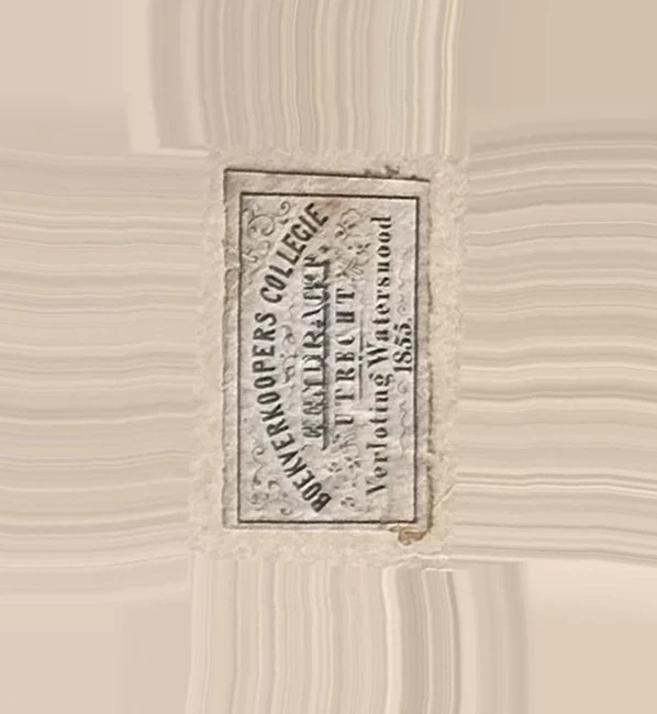 Sluitzegel Boekverkoopers Collegie Eendracht – Verloting Watersnood 1855