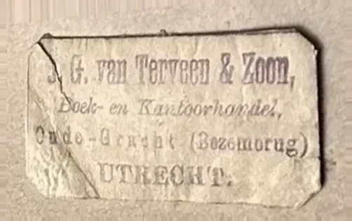 Sluitzegel J.G. van Terveen & Zoon – Boek- en Kantoorhandel Utrecht