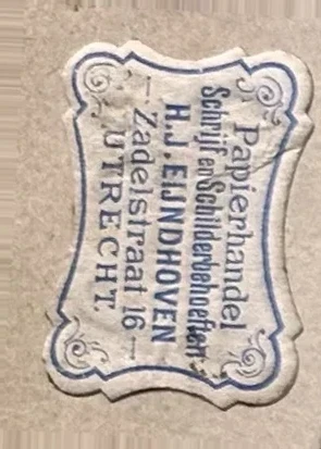 Sluitzegel Papierhandel H.J. Eijndhoven – Utrecht