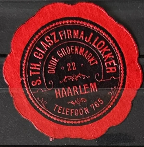Sluitzegel S.TH. Glasz / Firma J. Lokker, Haarlem