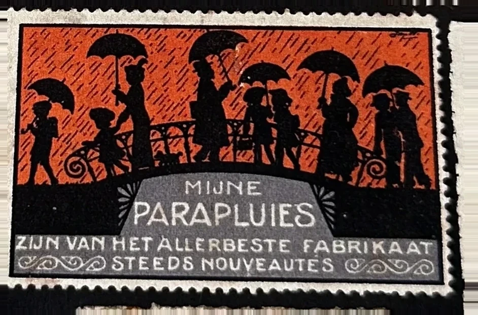 Reclamesluitzegel voor parapluverkoper – 'Mijne Parapluies'