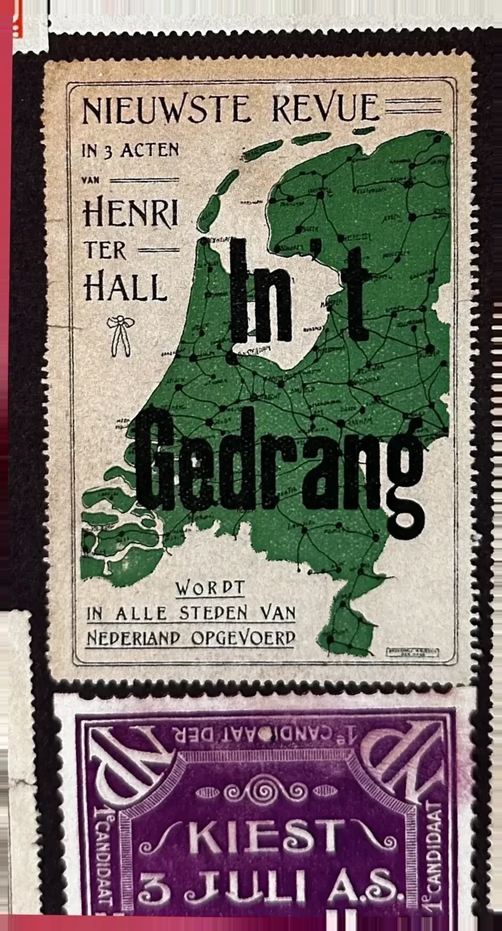 Sluitzegel 'In 't Gedrang' — Revue van Henri ter Hall