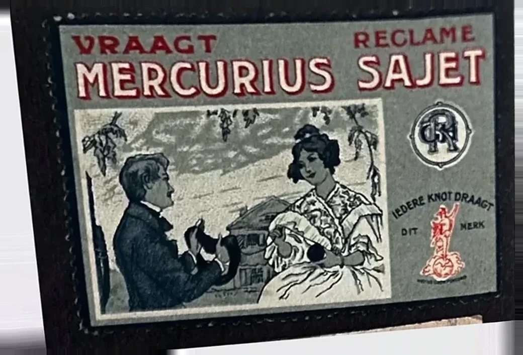 Mercurius Sajet – Reclamezegel voor wolgaren