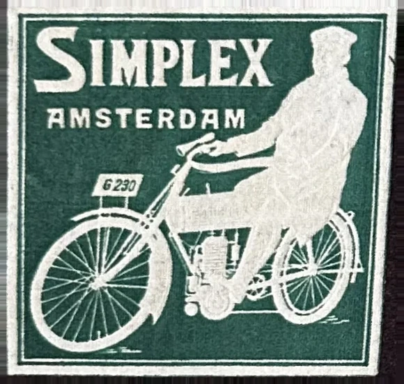 Simplex Amsterdam – Motorfiets reclamesluitzegel