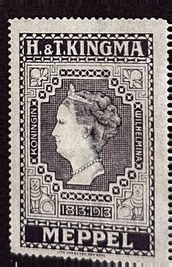 Sluitzegel H. & T. Kingma Meppel – 100 jaar Nederlandse onafhankelijkheid 1813-1913