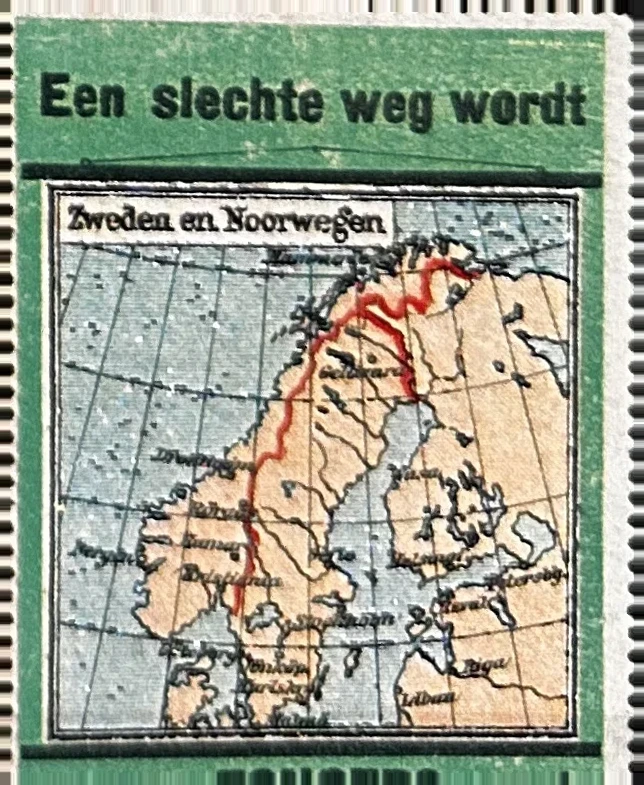 Fongers fietsreclame – Kaart Zweden en Noorwegen