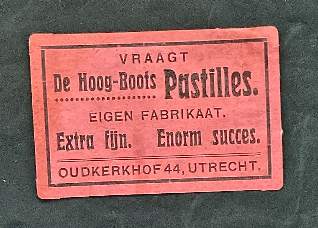 Reclamesluitzegel De Hoog-Boots Pastilles Utrecht