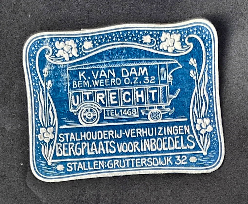 Sluitzegel K. van Dam – Stalhouderij en Verhuizingen Utrecht