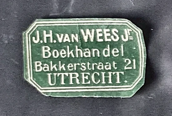 Sluitzegel Boekhandel J.H. van Wees Jr. Utrecht