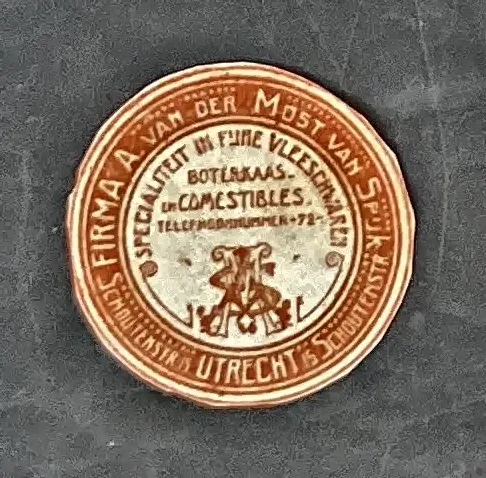 Sluitzegel Firma A. van der Most – Fijne Vleeswaren Utrecht
