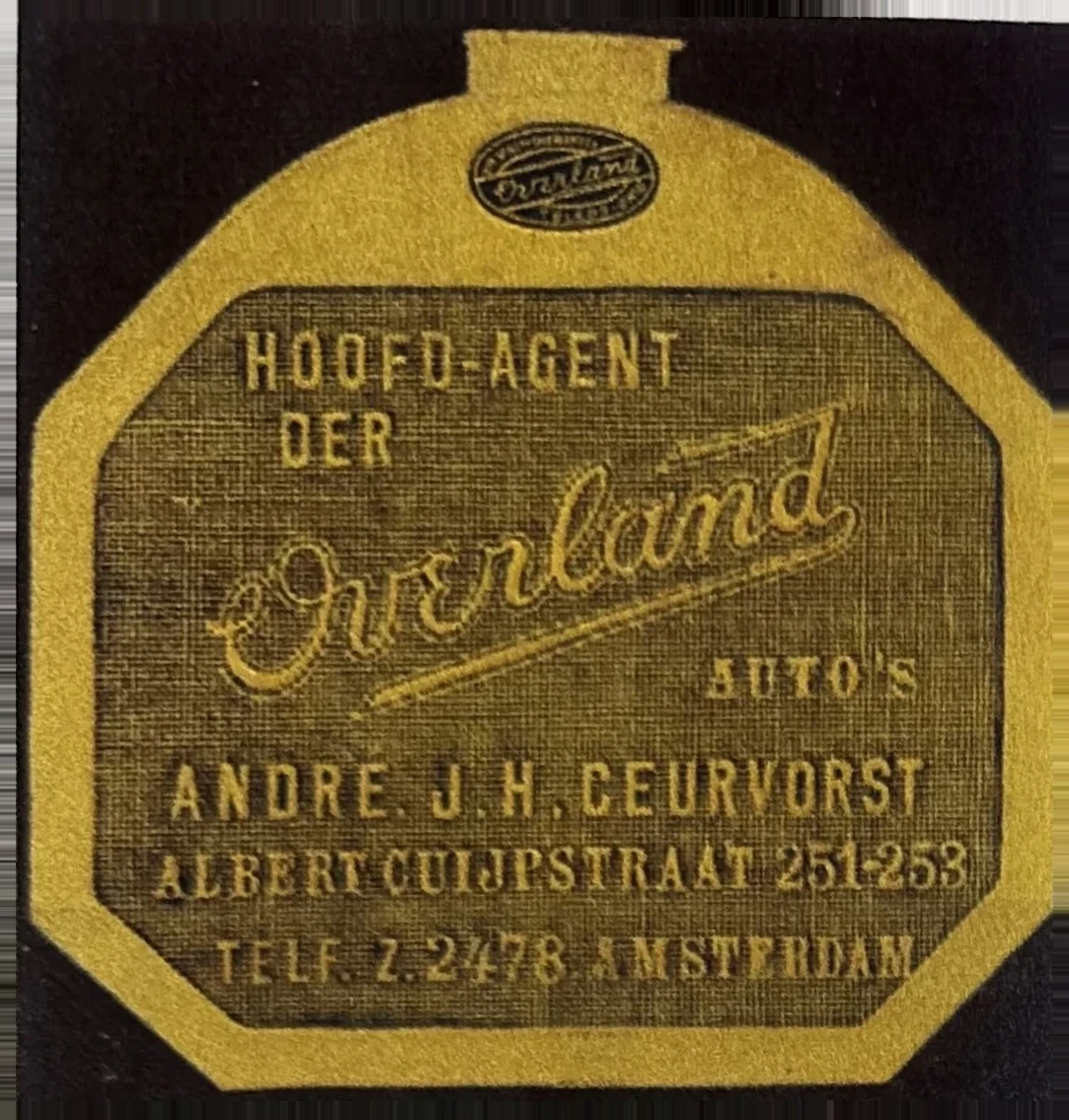 Overland Auto's – Hoofd-agent Andre J.H. Geurvorst, Amsterdam