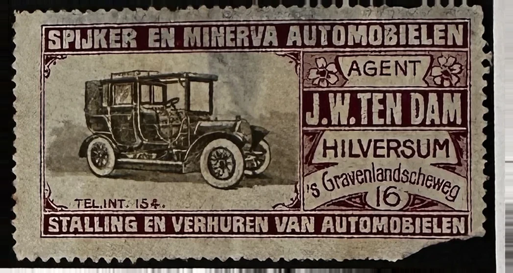Spijker en Minerva Automobielen – Agent J.W. ten Dam, Hilversum