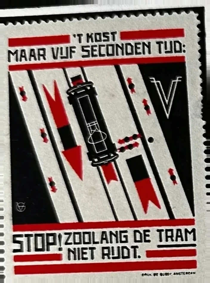 Veiligheidssluitzegel Amsterdamse Tram – Stop zolang de tram niet rijdt