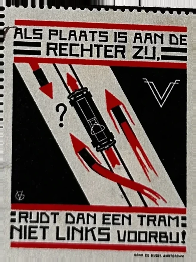 Verkeersveiligheidszegel: Tram rechts laten rijden