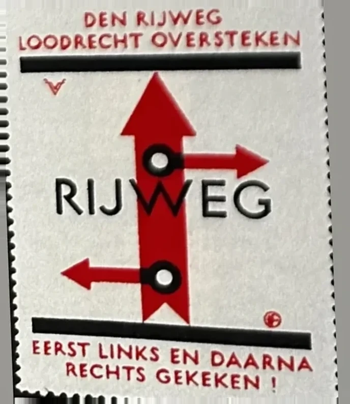 Verkeersveiligheidszegel – Den Rijweg Loodrecht Oversteken