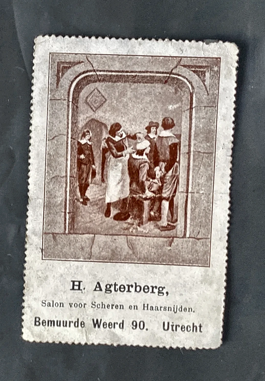 Reclamesluitzegel H. Agterberg – Salon voor Scheren en Haarsnijden, Utrecht