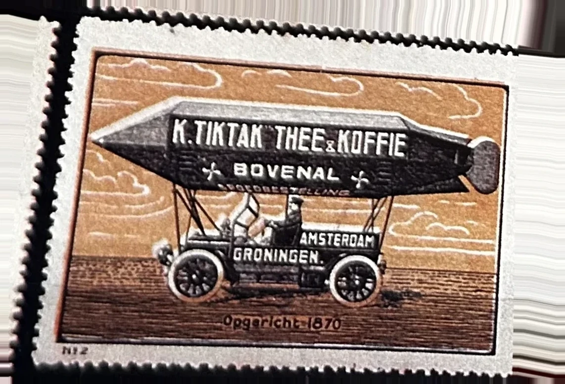 K. Tiktak Thee & Koffie – Luchtschip reclame sluitzegel