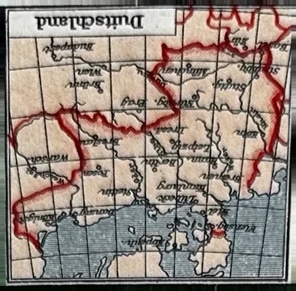 Continental Banden – reclamesluitzegel met kaart van Duitsland
