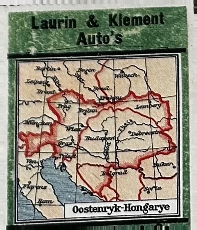 Laurin & Klement Auto's – Kaart Oostenrijk-Hongarije