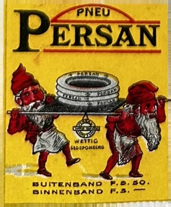 Pneu Persan – Reclamesluitzegel voor banden