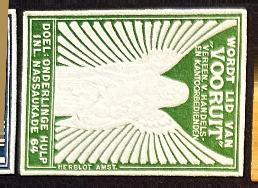 Ledenwervingszegel Vereniging 'Vooruit' Amsterdam