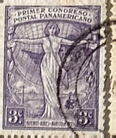 Primer Congreso Postal Panamericano – 3 centavos postzegel