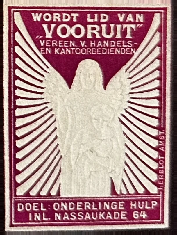 Wervingszegel vakvereniging 'Vooruit' – Amsterdam