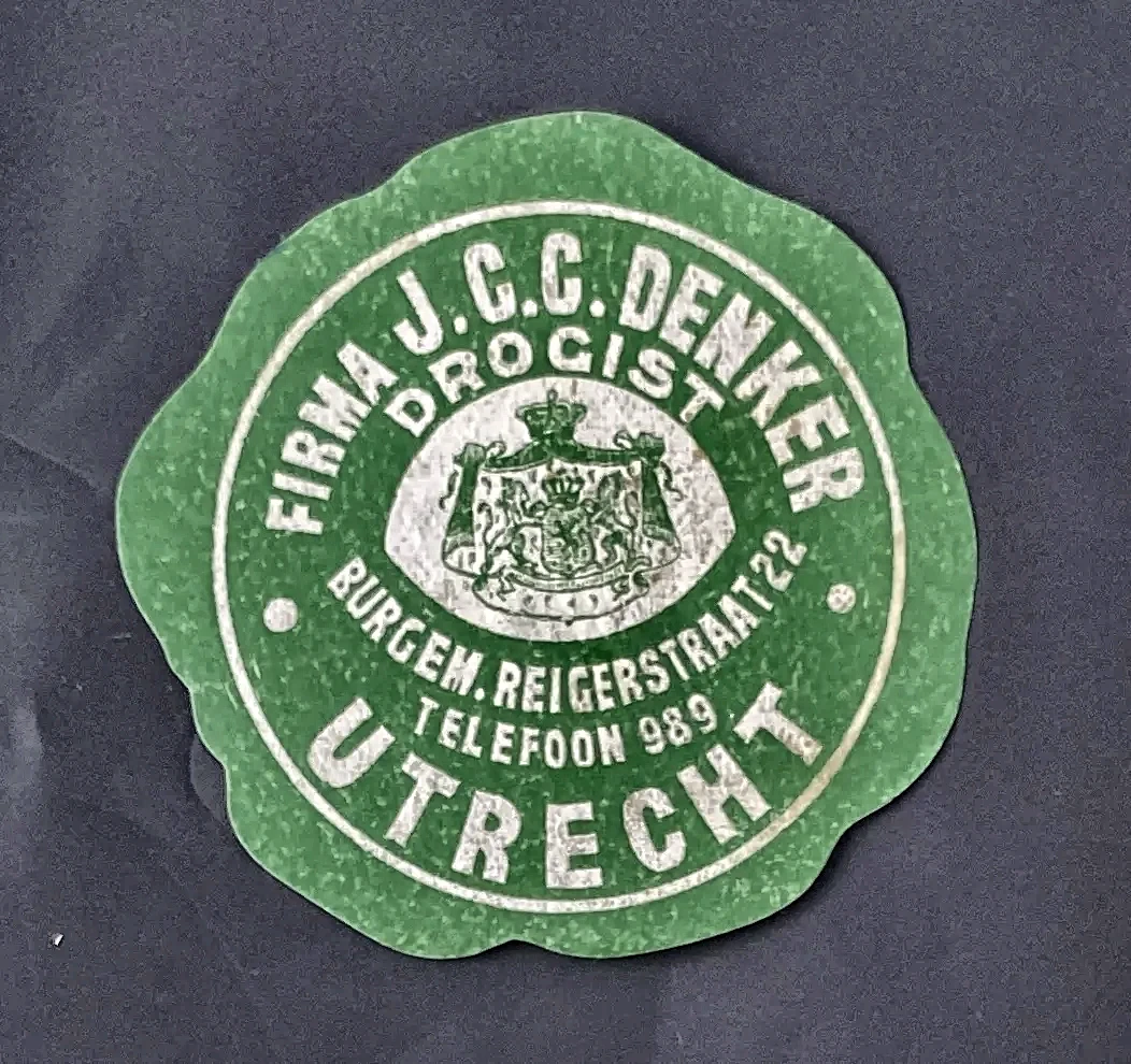 Sluitzegel Firma J.C.C. Denker, Drogist Utrecht