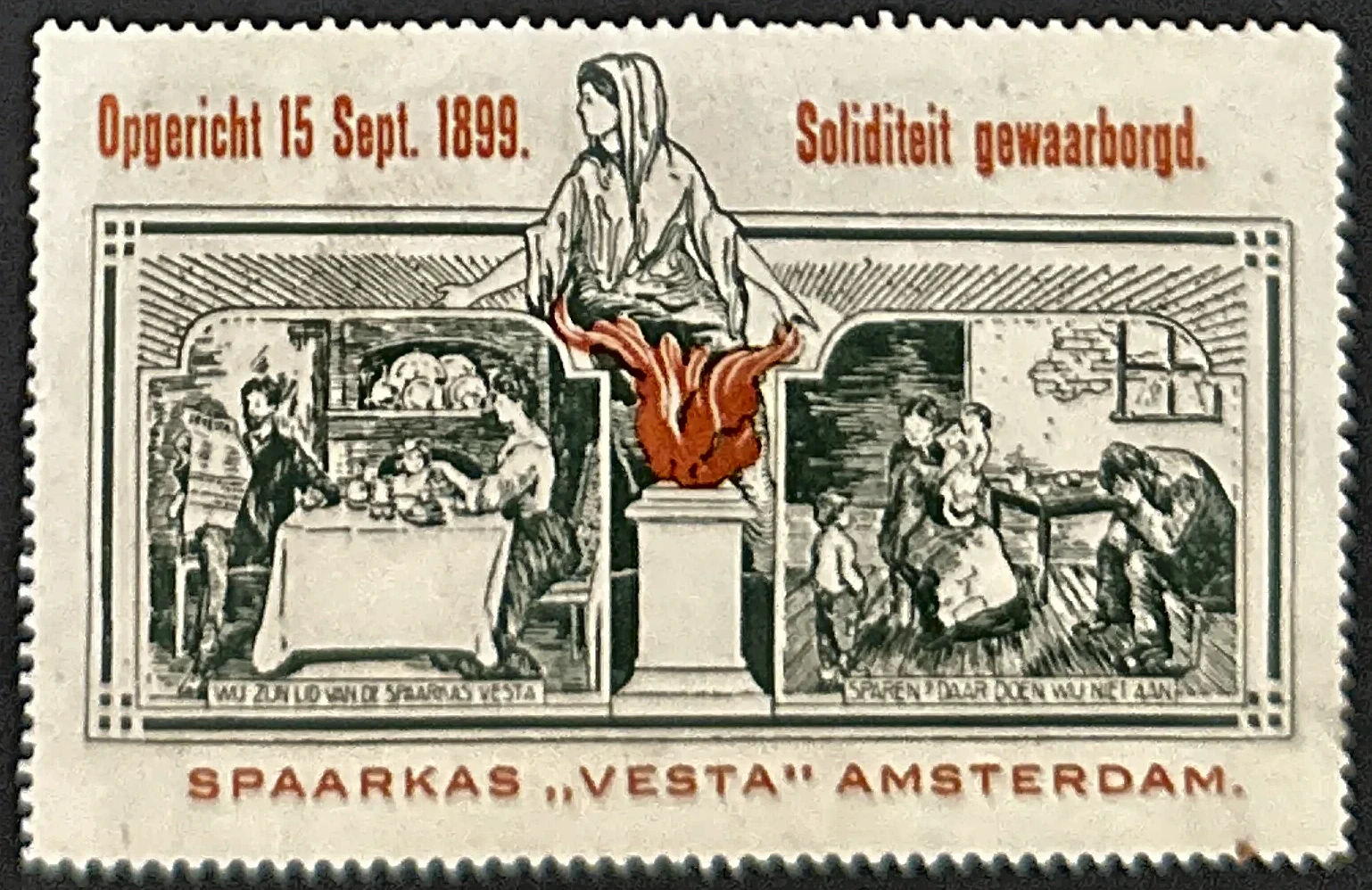 Sluitzegel Spaarkas Vesta Amsterdam (opgericht 1899)