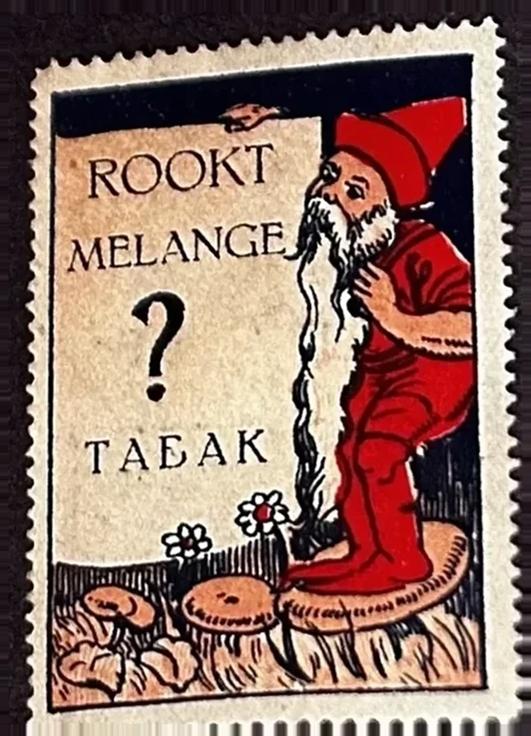 Rookt Tabak i Melange — acrobatische reclamesluitzegel