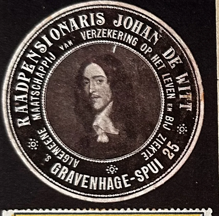 Sluitzegel Algemeene Maatschappij van Verzekering – Johan de Witt, 's-Gravenhage