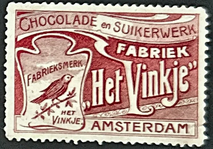 Sluitzegel Chocolade en Suikerwerk Fabriek Het Vinkje Amsterdam