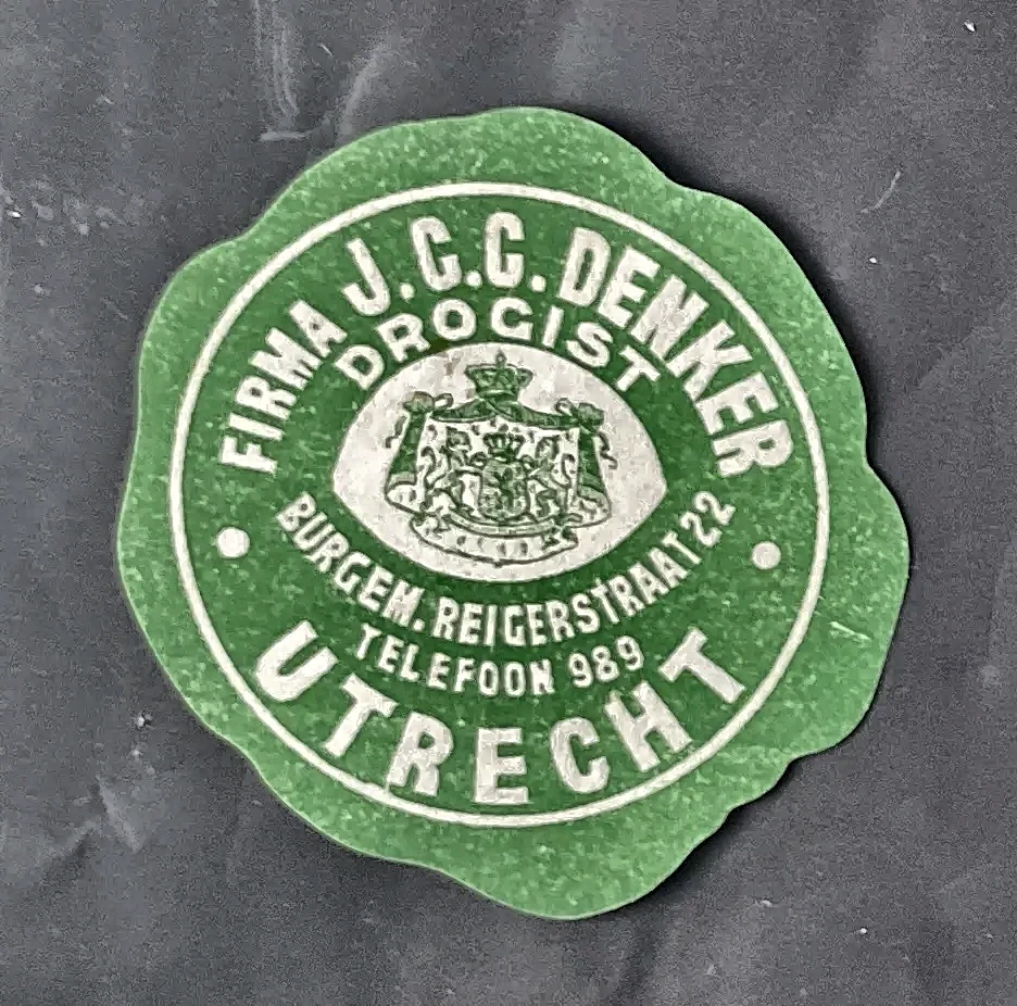 Sluitzegel Firma J.C.C. Denker, Drogist Utrecht