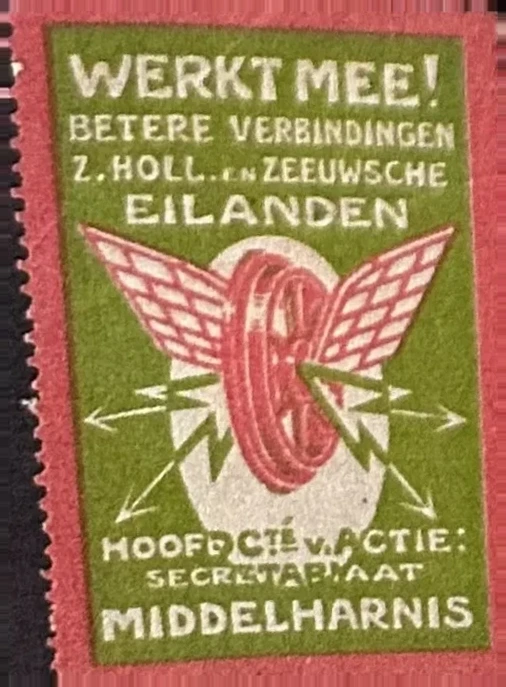 Actiezegel Betere Verbindingen Z. Holl. en Zeeuwsche Eilanden