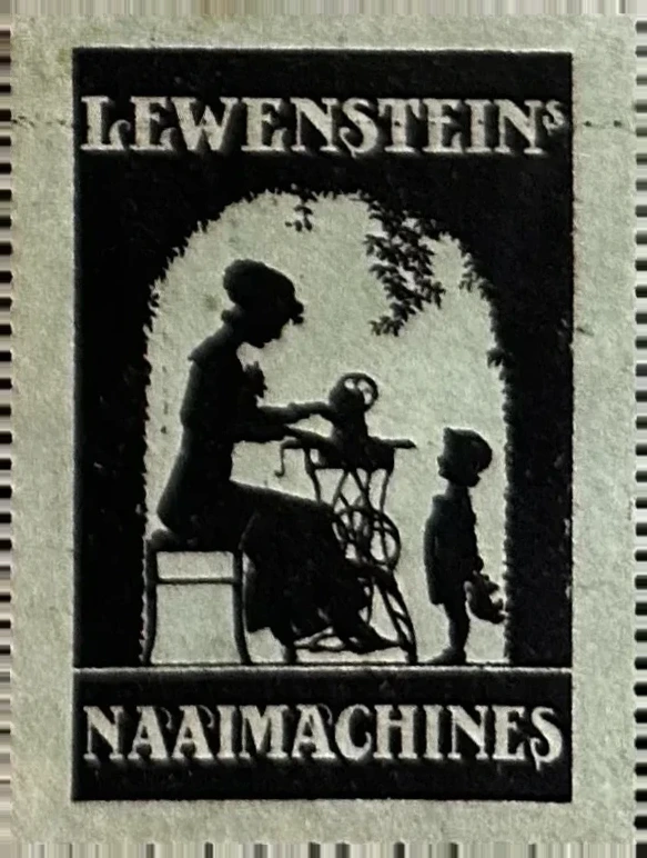 Lewenstein's Naaimachines — reclamesluitzegel