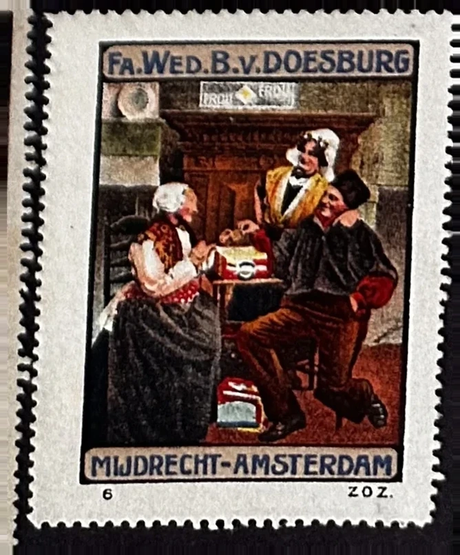 Reclamesluitzegel Fa. Wed. B.V. Doesburg – Mijdrecht-Amsterdam