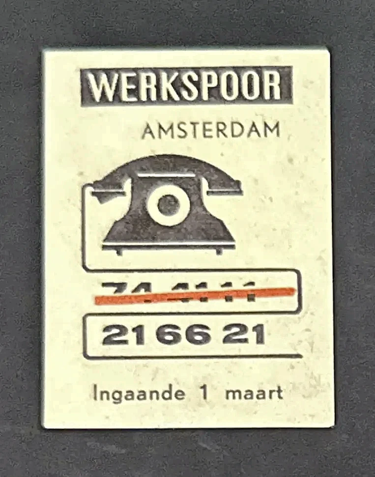 Werkspoor Amsterdam – nieuw telefoonnummer 21 66 21