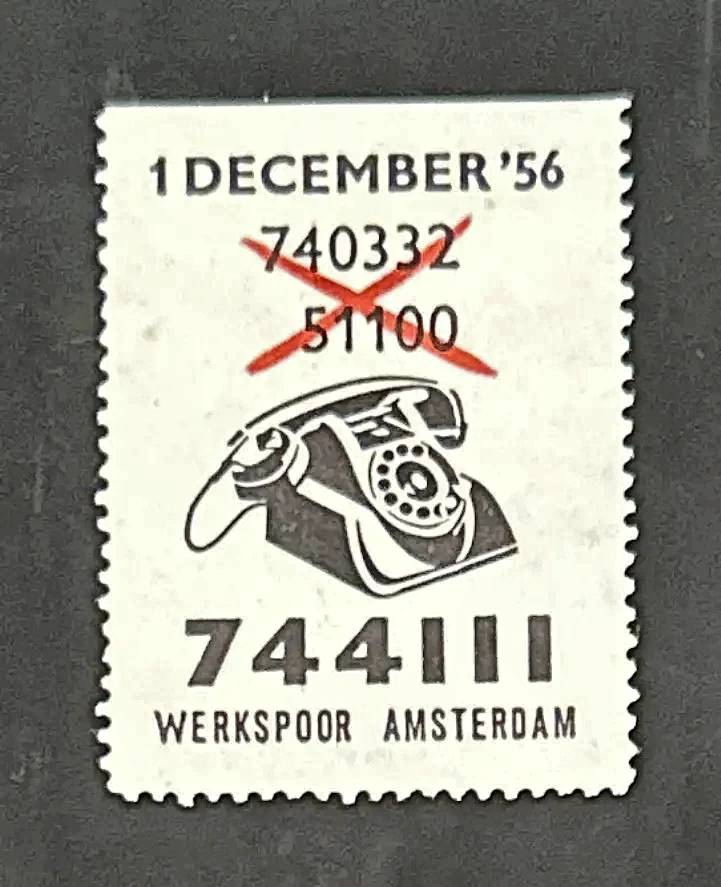 Werkspoor Amsterdam – Nieuw telefoonnummer 1 december 1956