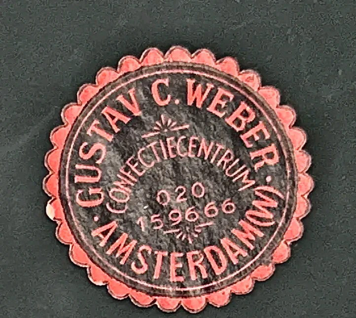 Sluitzegel Gustav C. Weber Confectiecentrum Amsterdam