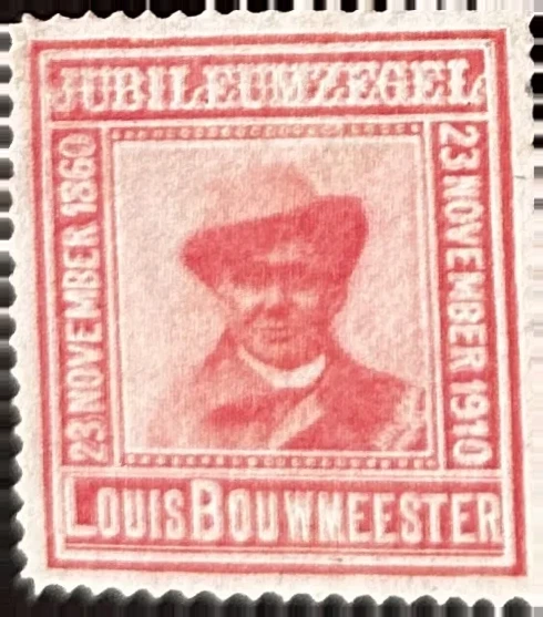 Jubileumzegel Louis Bouwmeester 50-jarig toneeljubileum 1910