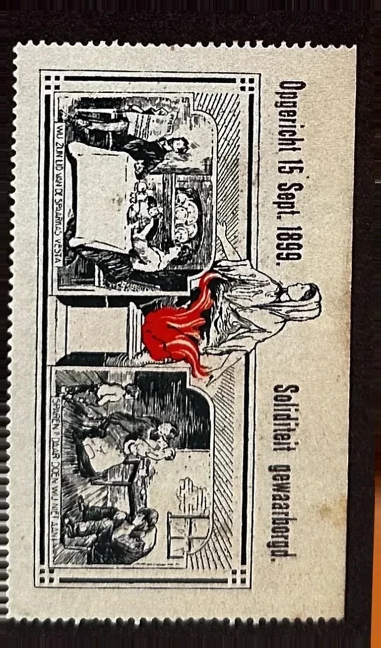 Sluitzegel Spaarkas Vesta – Solidariteit gewaarborgd (1899)