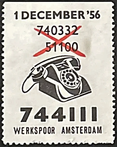 Werkspoor Amsterdam – Telefoonnummerwijziging 1 december 1956