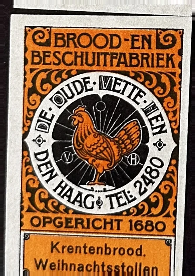 Sluitzegel Brood- en Beschuitfabriek De Oude Vette Hen, Den Haag