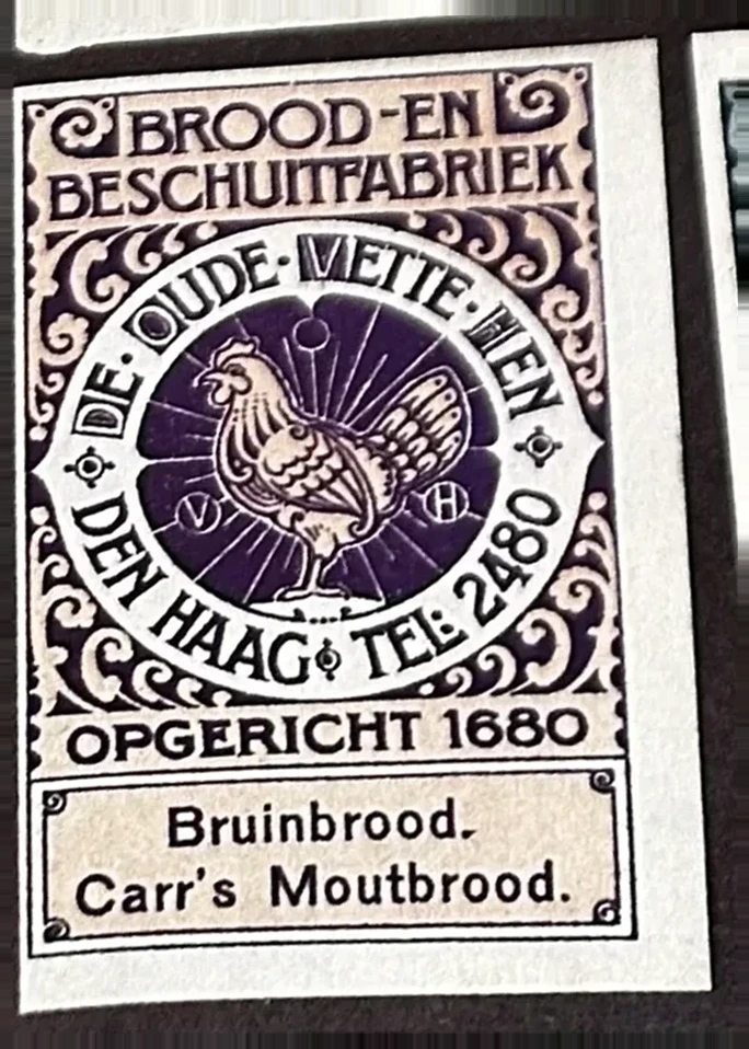 Sluitzegel Brood- en Beschuitfabriek De Oude Vette Hen, Den Haag