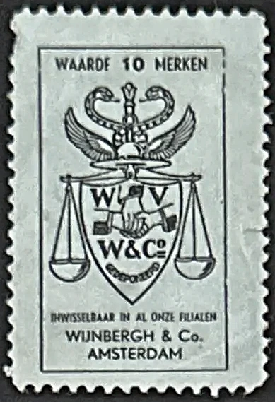 Spaarzegel Wijnbergh & Co. Amsterdam – Waarde 10 Merken
