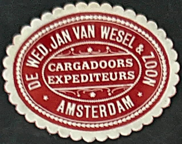 Sluitzegel De Wed. Jan van Wesel & Zoon – Cargadoors & Expediteurs Amsterdam