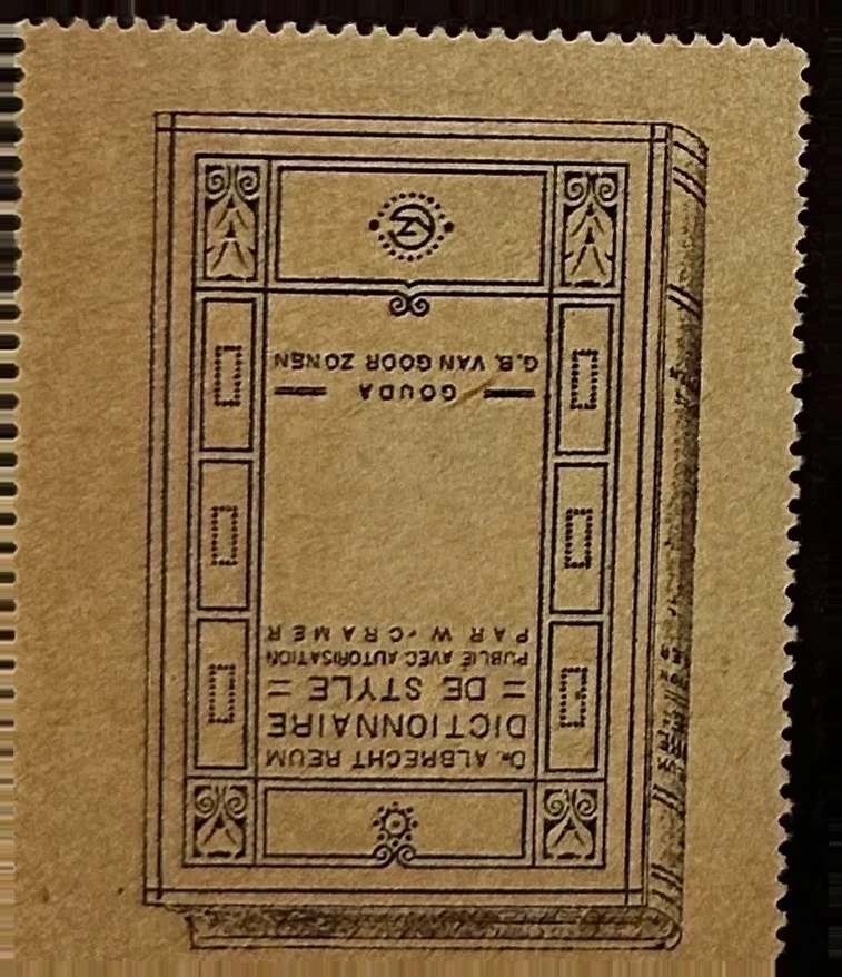 Reclamesluitzegel Dictionnaire de Style – G.B. van Goor Zonen, Gouda