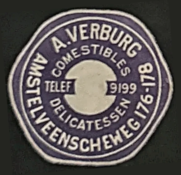 Sluitzegel A. Verburg Comestibles & Delicatessen Amsterdam