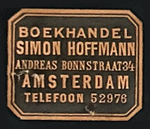 Sluitzegel Boekhandel Simon Hoffmann Amsterdam